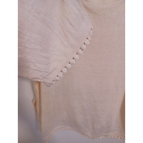 J. Crew Linen Pullover Sweater XL Cream Ivory Longsleeve Casual Lightweight - Picture 4 of 10